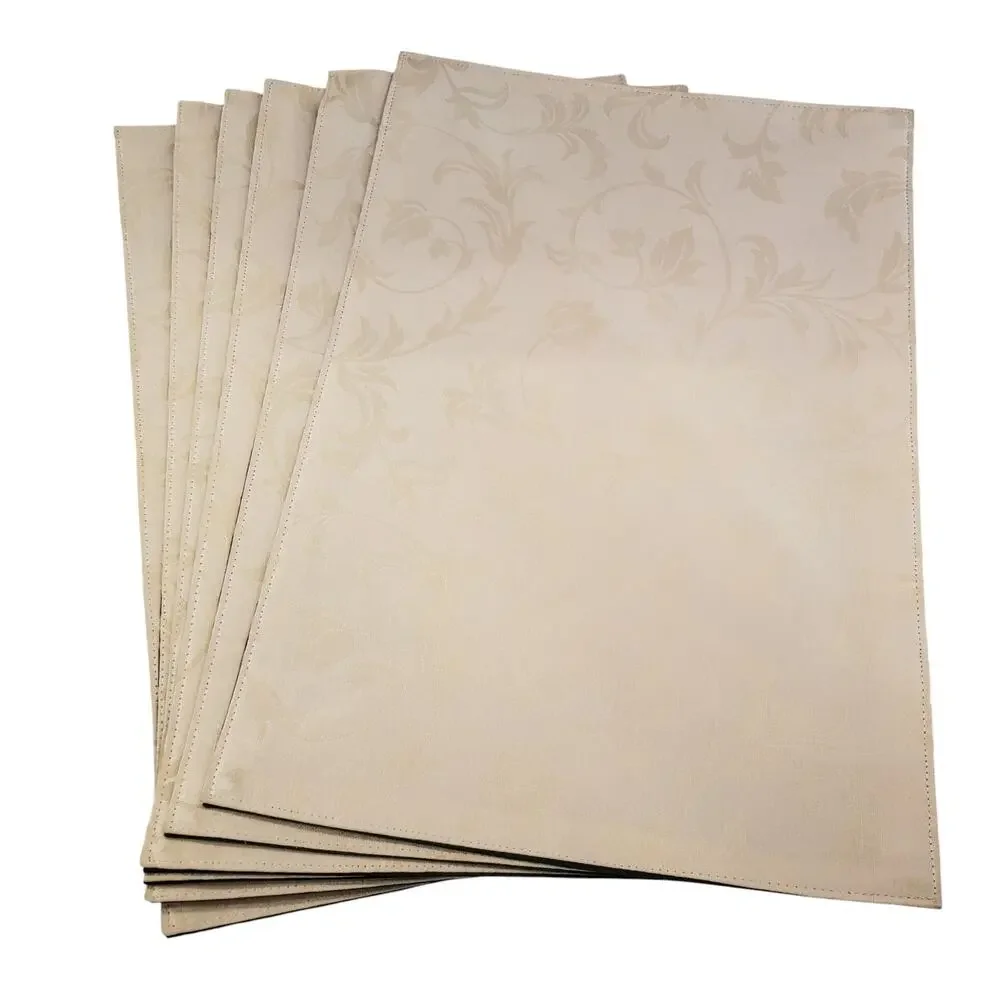 Kemp & Beatley Splendor Fabric Placemats Holiday Floral Design Reversible 6 Pack